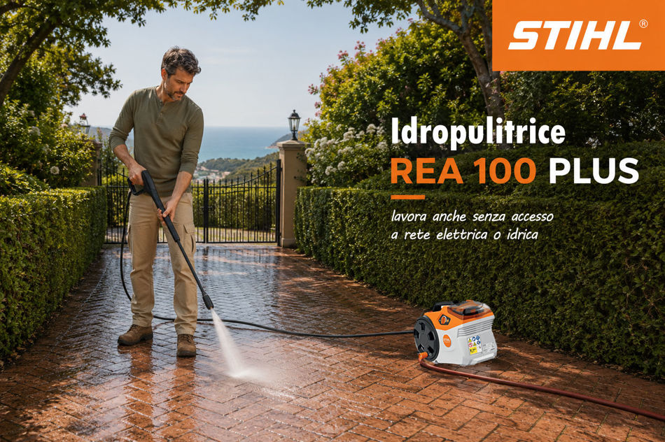 REA 100 PLUS Stihl a soli 319 €! Pulisci ovunque, senza rubinetto!