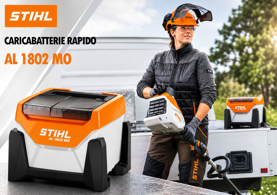Caricabatterie AL 1802 MO Stihl: ricarica rapida per il lavoro professionale